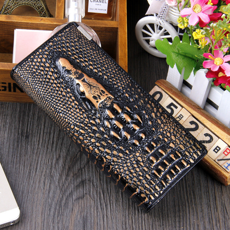 Crocodile Pattern Women's Long Wallet and Purse