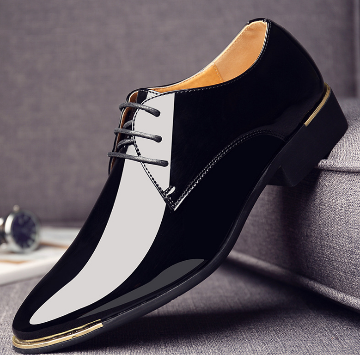 Men's Business Leather Shoes - Casual British Lace-Ups