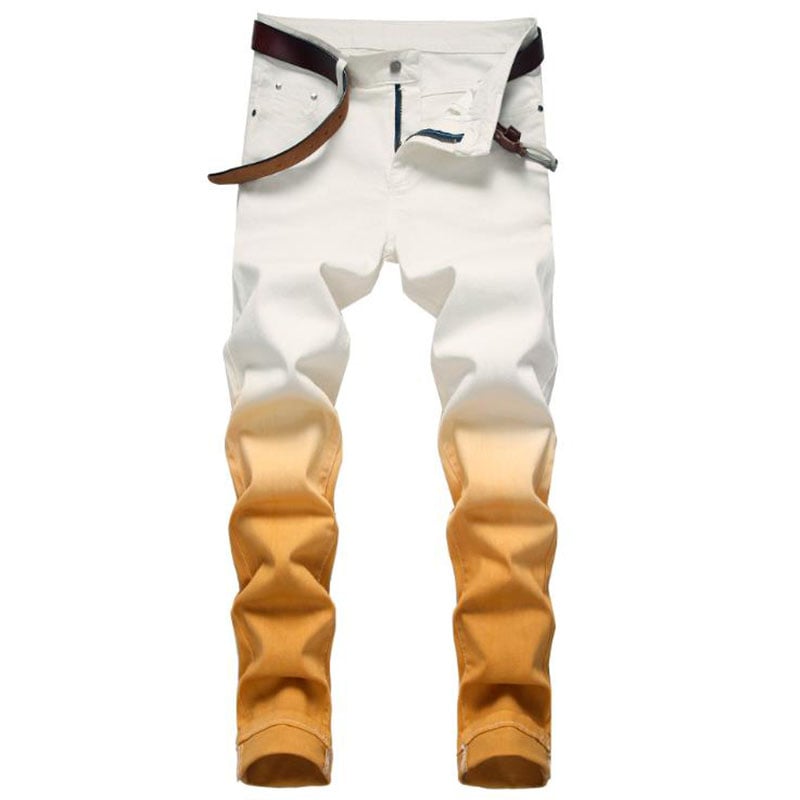 Personalized Gradually Red Stretch Slim-fit Jeans