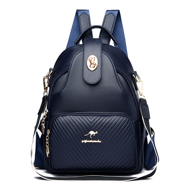 High-Quality Leather Women’s Casual Backpack for Travel