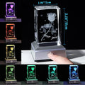 3D Crystal Rose Table Lamp with Color Changing Light