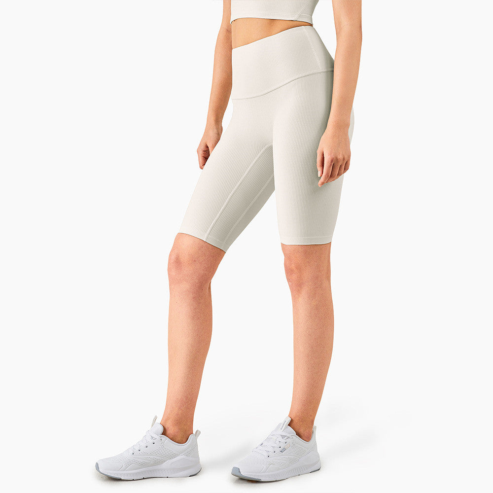 High Waist Peach Hip Yoga Shorts for Women