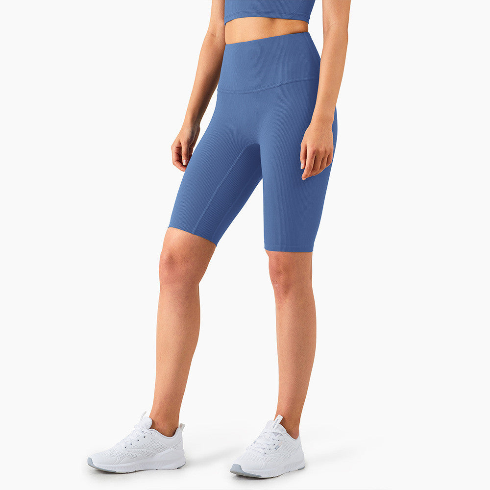 High Waist Peach Hip Yoga Shorts for Women