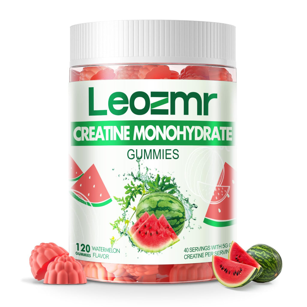Leozmr Creatine Monohydrate Gummies 5000mg for Men & Women Chewables Creatine Monohydrate Supplement(120 Count)- Watermelon 120 Gummies