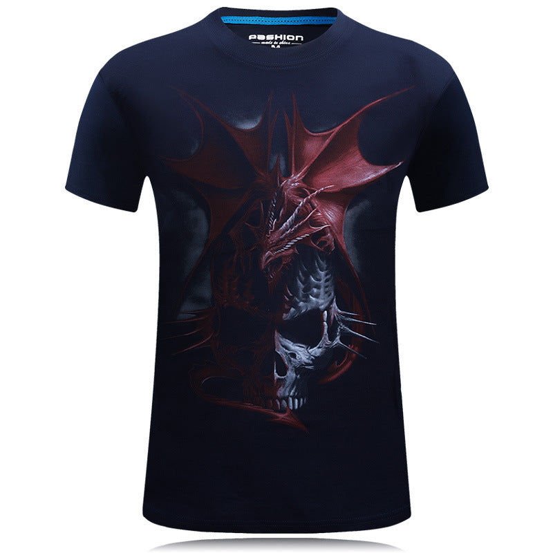3D Printed Men's Skull T-Shirt - Short Sleeve
