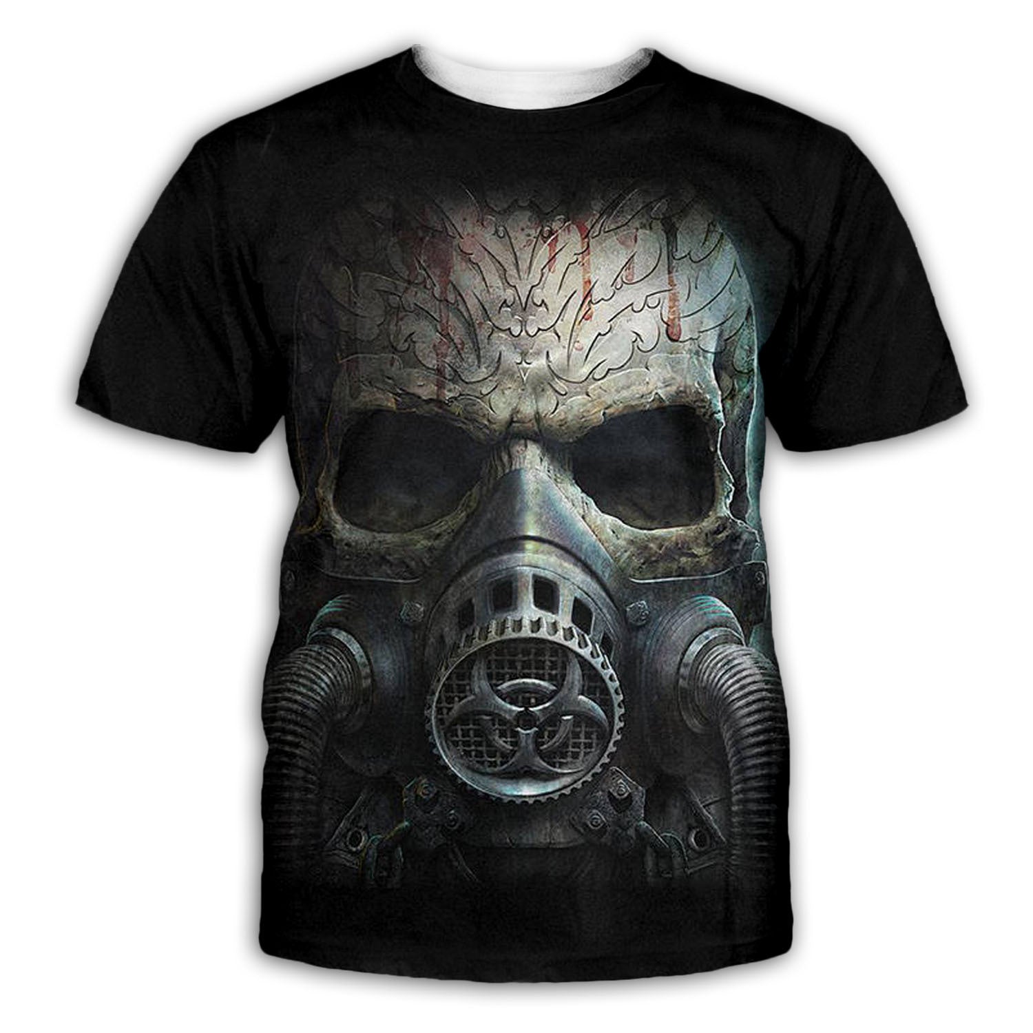 3D Digital Print Skull Casual Short Sleeve T-Shirt