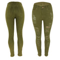 Brown Ripped Skinny Jeans with Distressed Pockets