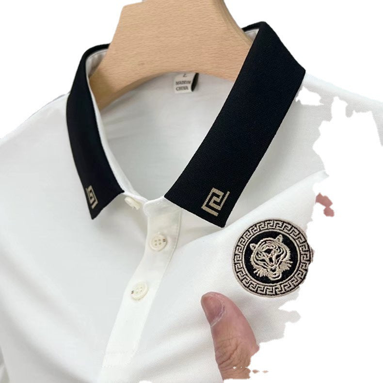 2023 Men's Embroidered Polo Shirt - Slim Fit Short Sleeve