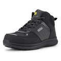 FitVille Wide Work Boots for Men Composite Toe Safety Work Shoes Slip-Resistant Work Boots Waterproof Lightweight - SteelCore (Night Black 10.5 Wide)