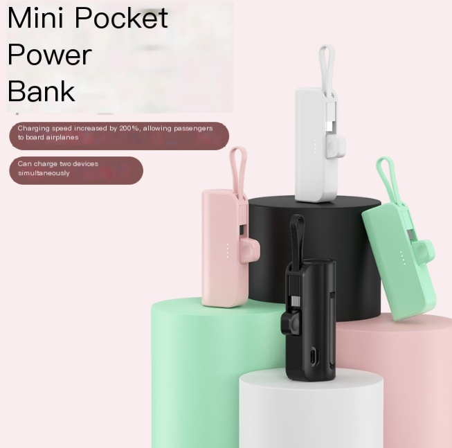 Mini 5000mAh Capsule Power Bank with Custom Logo