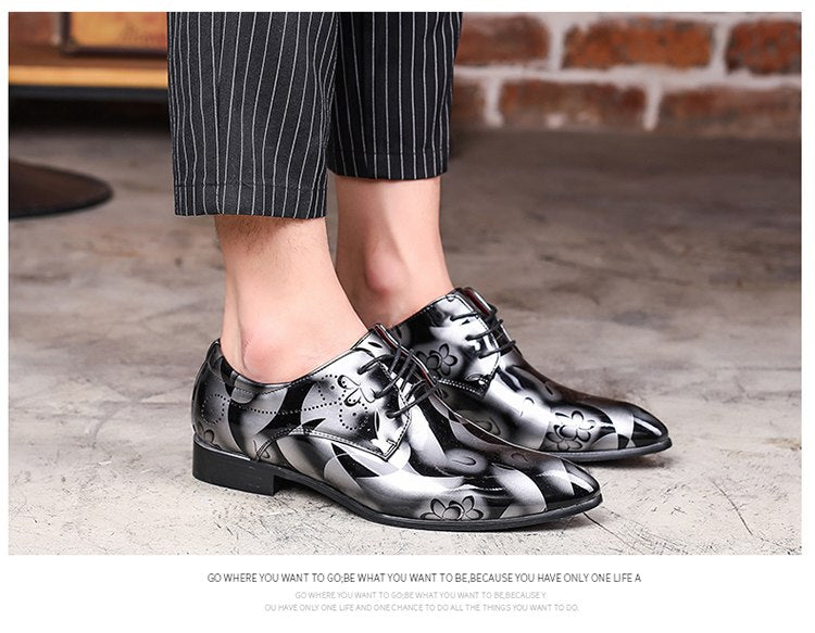 Trendy Men's Pointed Leather Shoes for Barbers