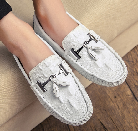 Crocodile Pattern Genuine Leather Casual Loafers