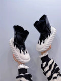 2023 Winter Women's Color Block Thick Sole Snow Boots