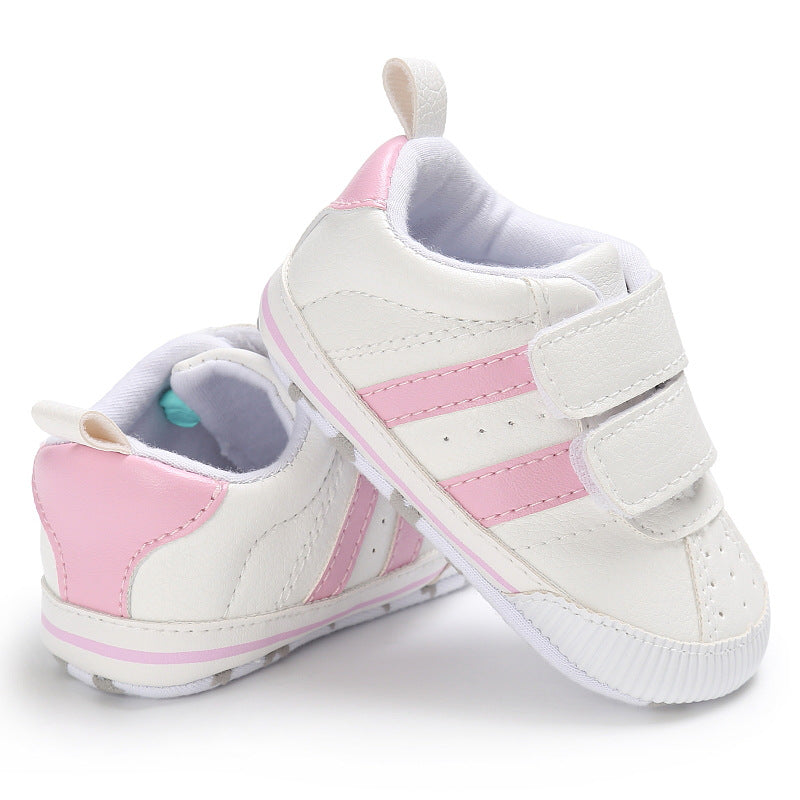 Baby Velcro White Sneakers - Soft Sole Toddler Shoes