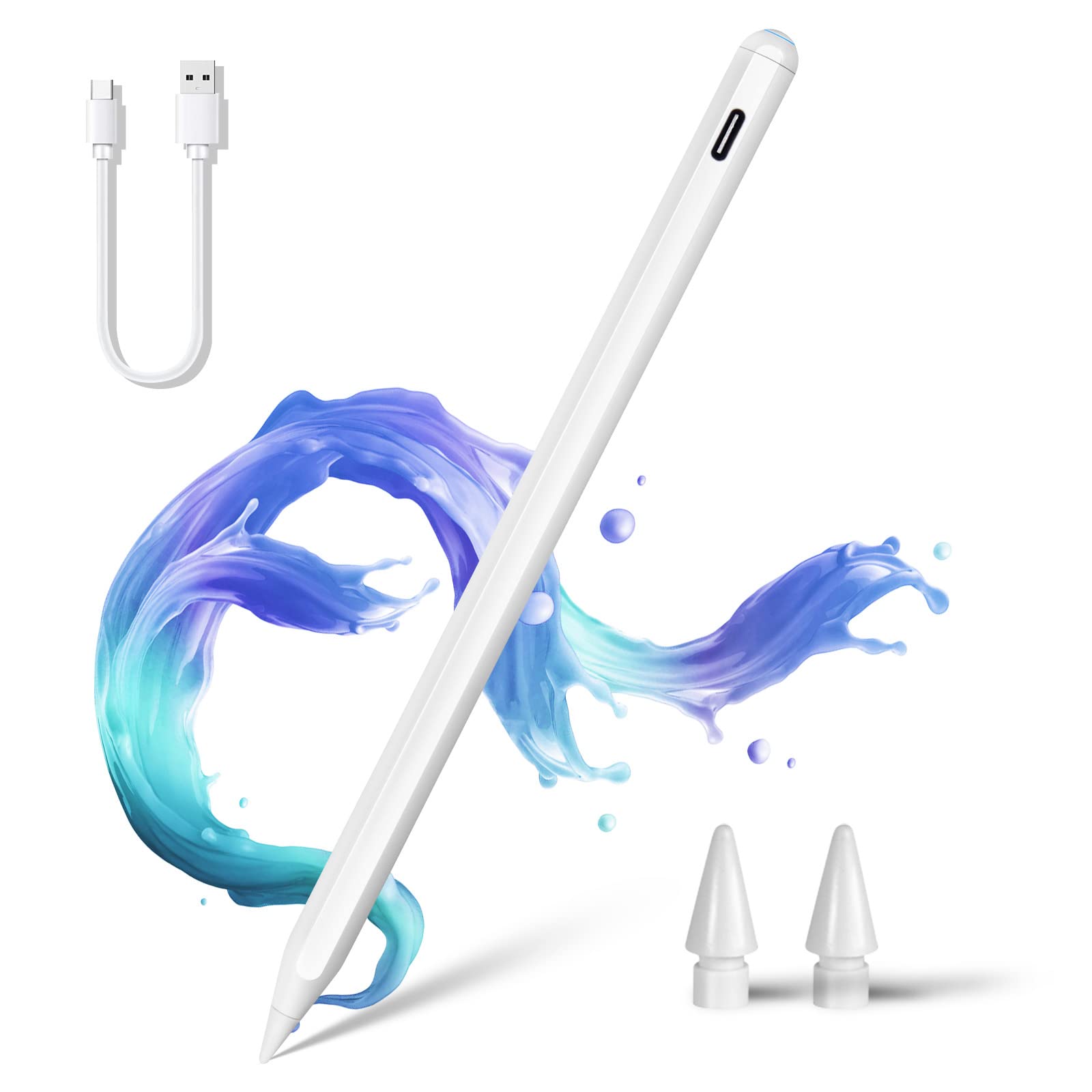 iPad Stylus Pencil - Apple Pencil 2nd Generation Stylus Pen for iPad 9th Generation & 10th Generation 2X Fast Charge Active Pencil for iPad Pro 11 & 12.9"iPad Air 3/4/5iPad Mini 6/5iPad 6-10 White