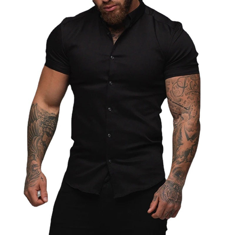 Men's Muscle Fit Short Sleeve Polo Shirt - Casual Stretch
