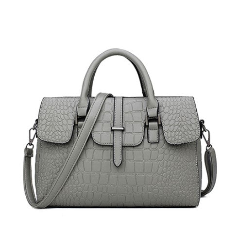 Crocodile Pattern Shoulder and Crossbody Handbag
