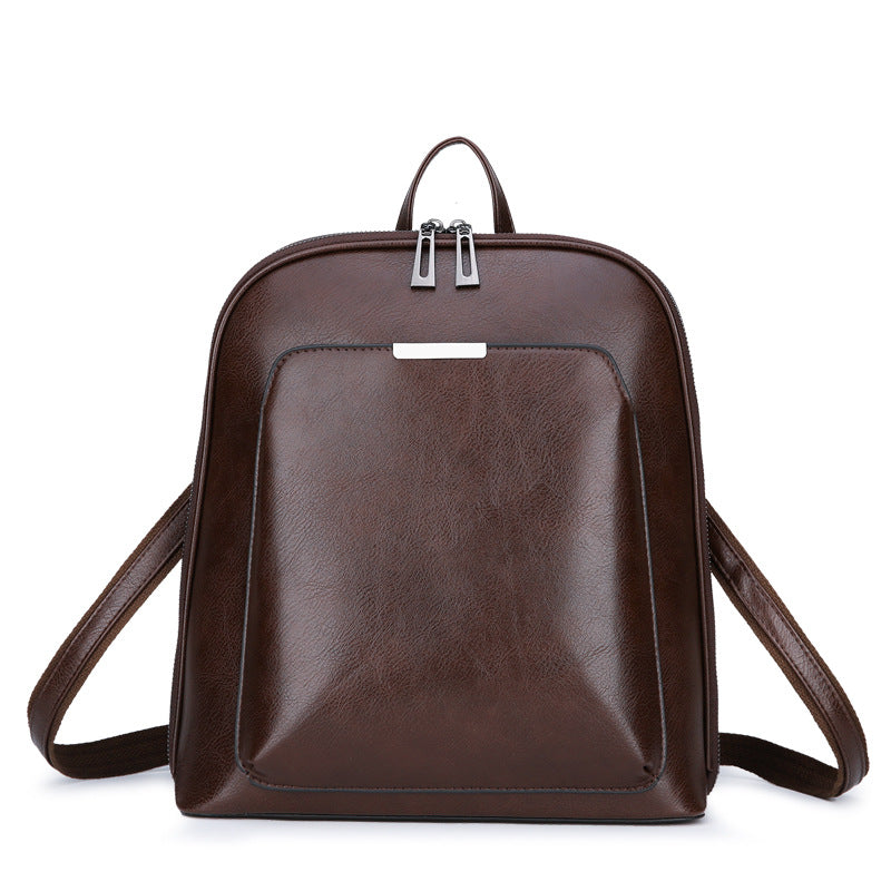 Casual Travel Leather Backpack for Women