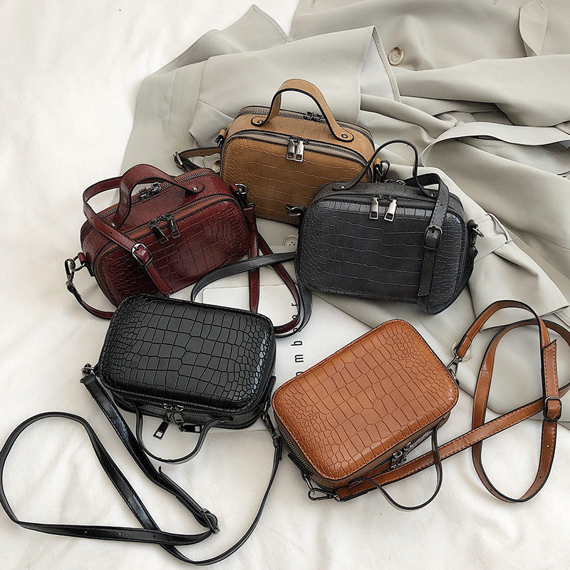 Fashion Crocodile Pattern Handbag - Retro Style