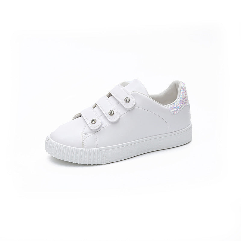 Velcro White Casual Sneakers - Versatile Sports Shoes