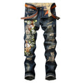 Trendy Ripped Straight Men's Jeans in European Style