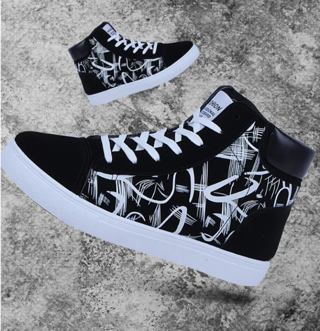 Men's Korean Style High Top Canvas Sneakers