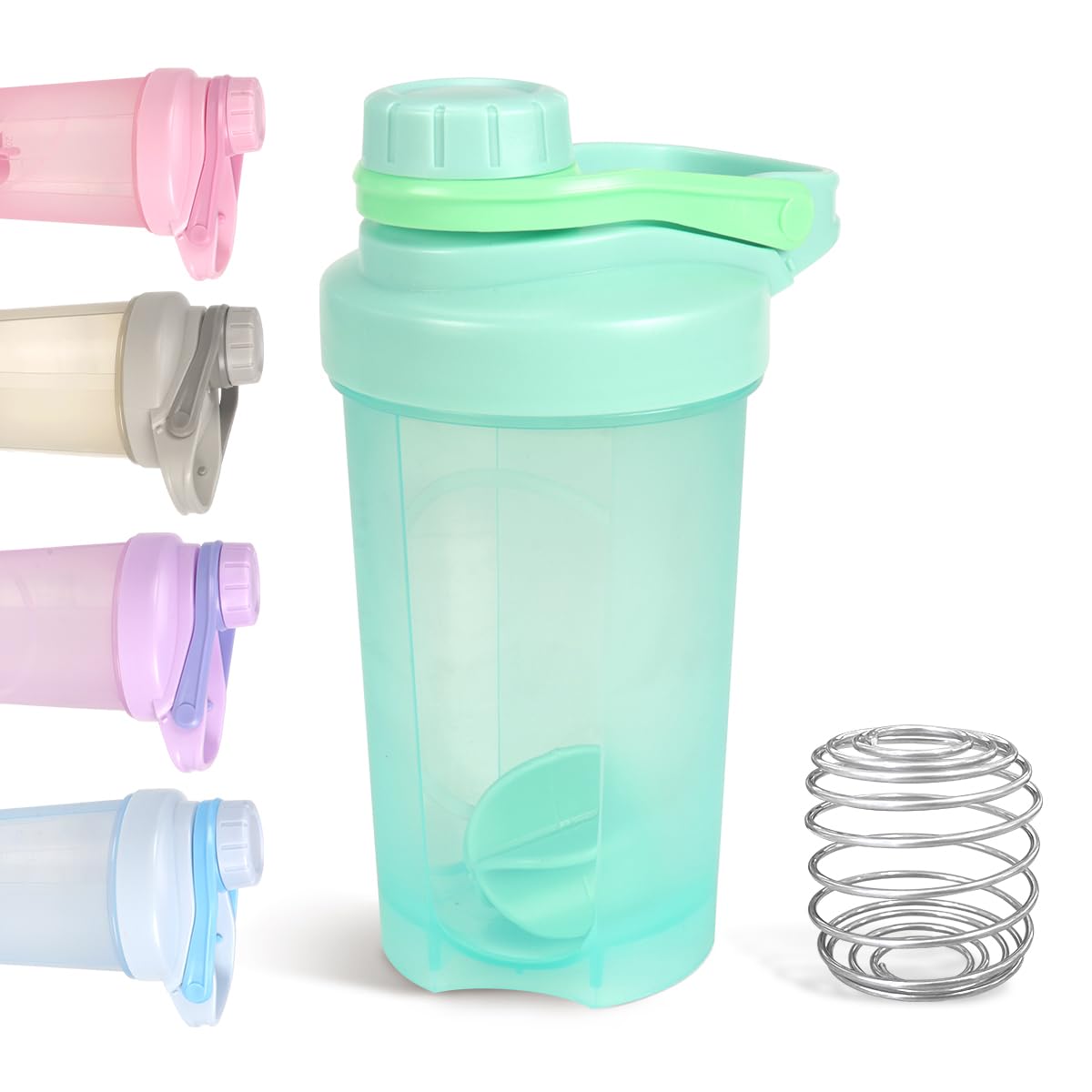 D.Y.A 16oz Shaker Bottle，Leak Proof Sports Shaker Cups for Protein Shakes，Shaker Bottle for Pre Workout and Travel To Go，BPA Free & Easy Clean Protein Shaker BottleGreen