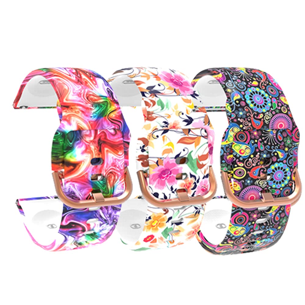 3-Pack Bands Compatible with Compatible with FITVII HM57 HM78 & Morepro HM78 Smart Watch Bands Adjustable Printed Silicone Wristband Soft Straps for FITVII HM57 HM78 & Morepro HM78 Smartwatch