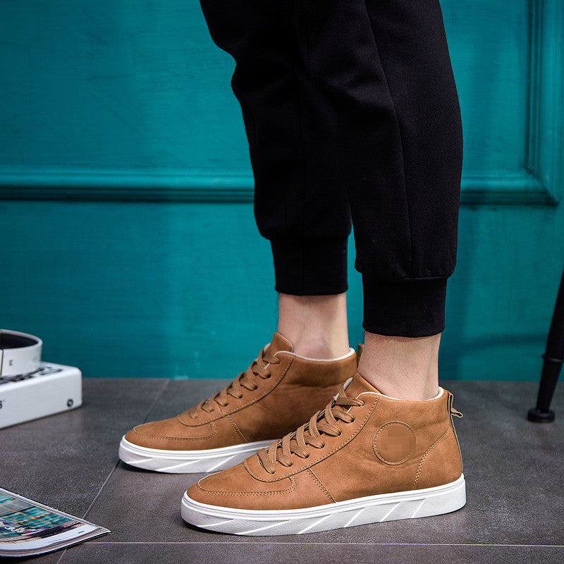 Men's High-Top Suede Casual Sneakers Korean Style