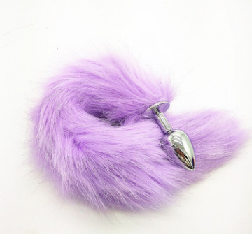 Multicolor Faux Fox Tail Metal Anal Plug Adult Toy