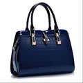 Crocodile Pattern Patent Leather Handbag