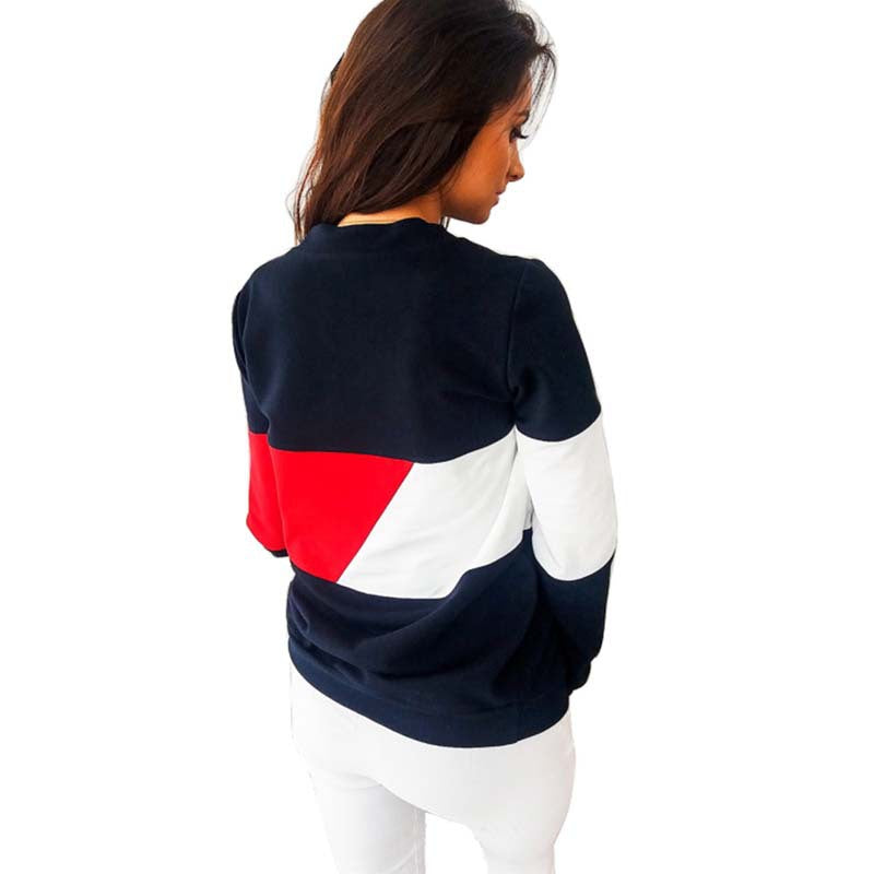 Color Block Long Sleeve Crew Neck Sweatshirt
