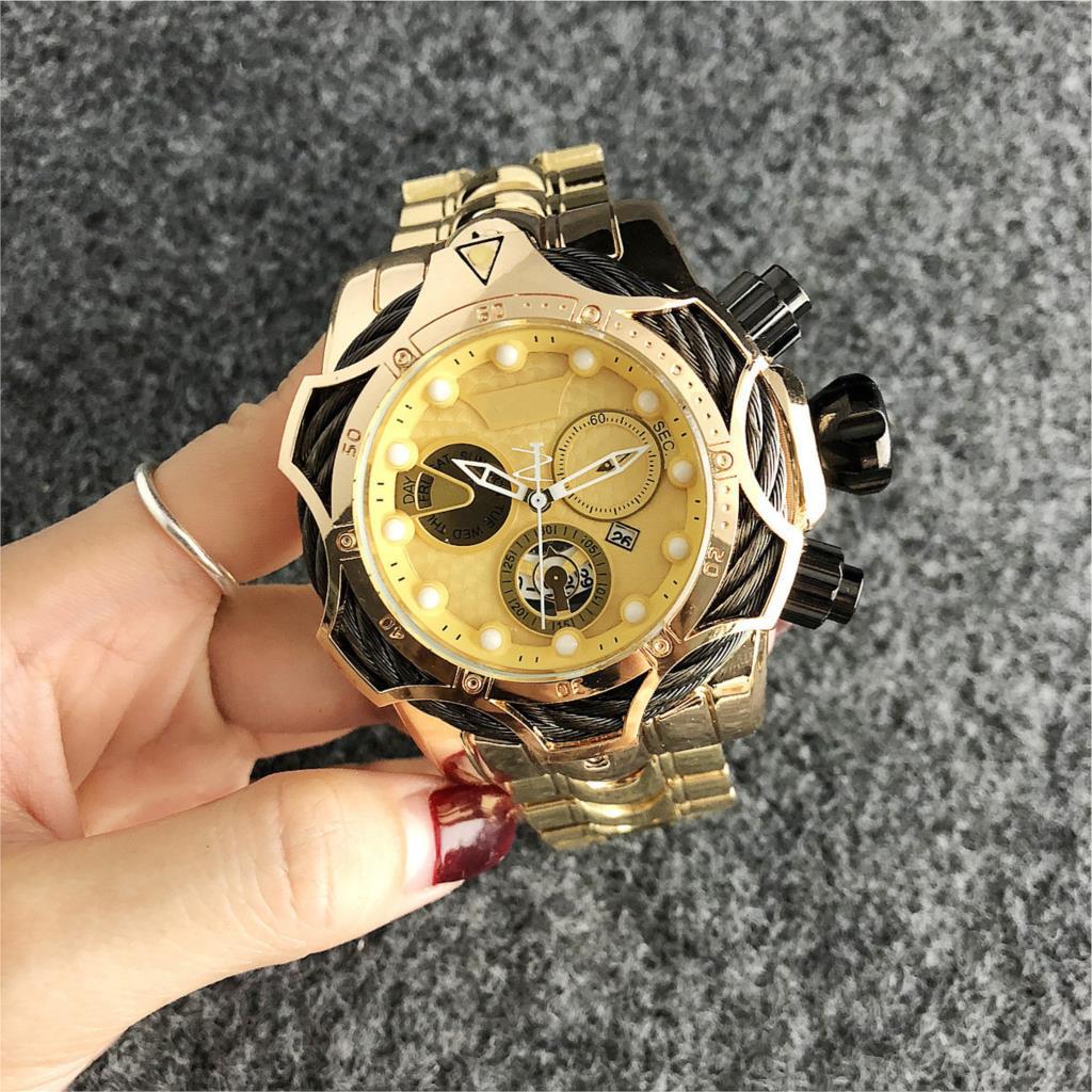 Large Dial Steel Band Quartz Watch, Silicone Option