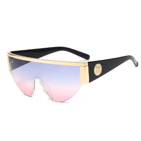 Retro Half-Frame Pilot Sunglasses (One Pair)