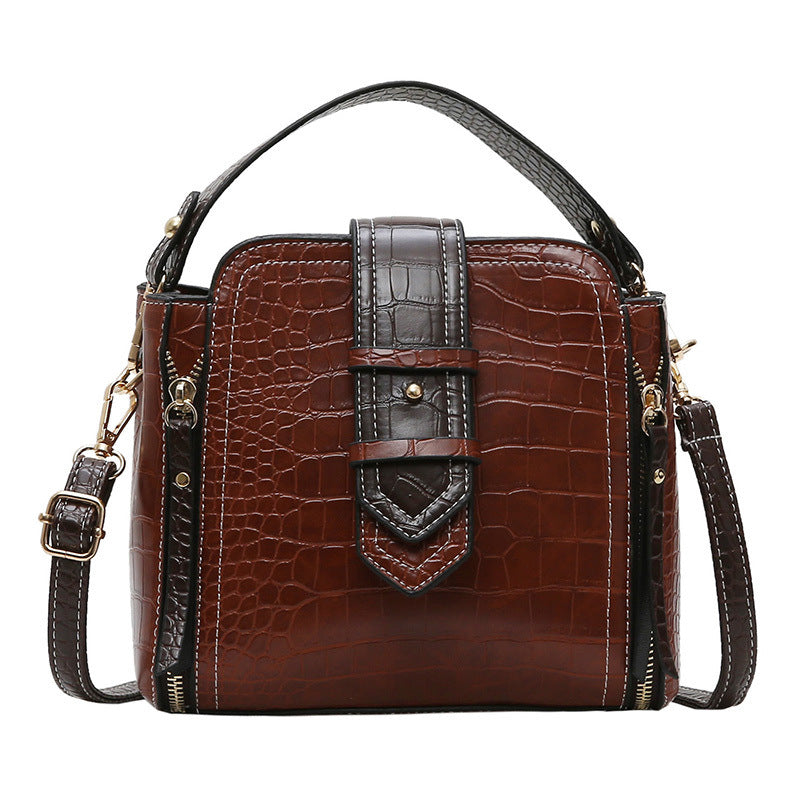 Vintage Crocodile Pattern Shoulder Tote Bag