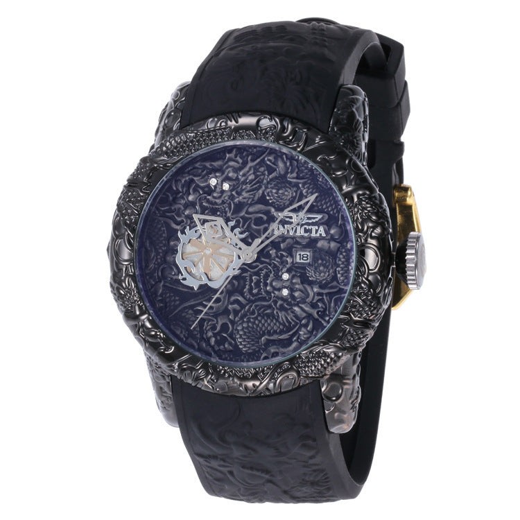 Invicta Men's Quartz Watch with Steel Band and Large Dial