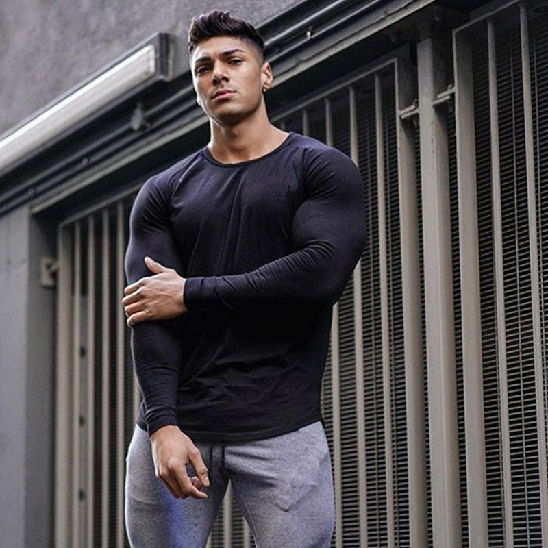 Muscle Brothers Men's Slim Fit Long Sleeve T-Shirt