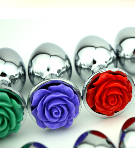 Metal Rose Flower Anal Plug - Stainless Steel Toy
