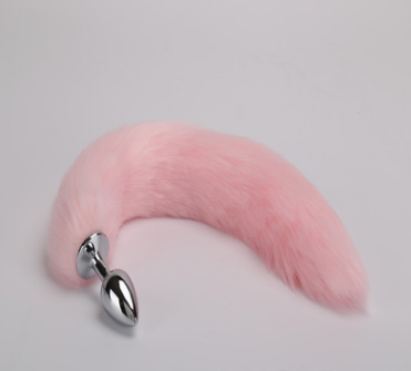 Multicolor Faux Fox Tail Metal Anal Plug Adult Toy