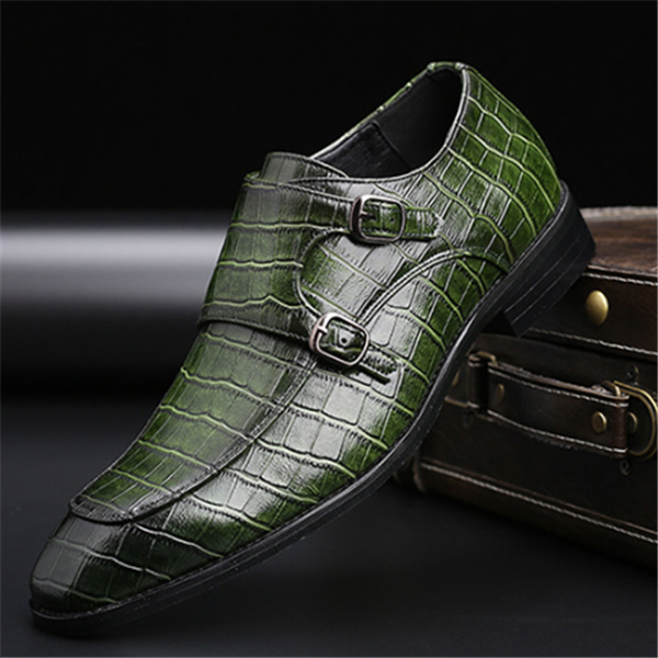 Men's Business Pointed Leather Shoes with Crocodile Pattern