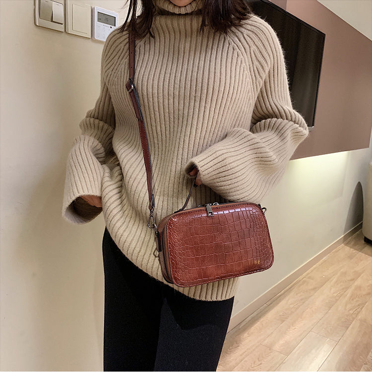 Fashion Crocodile Pattern Handbag - Retro Style