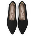 TINGRISE Womens Flats Shoes Pointed Toe Knit Washable Ballet Comfortable Dressy Work Flat Black US7