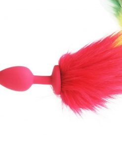 Colorful Fox Tail Silicone Anal Plug - Unique Adult Toy