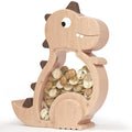 Kibelly Wooden Dinosaur Piggy BankCute Money Bank for Boys and Girls Unbreakable Wood Coin Bank Creative Saving Money Jar Personalized Present for Child Birthday & Decor