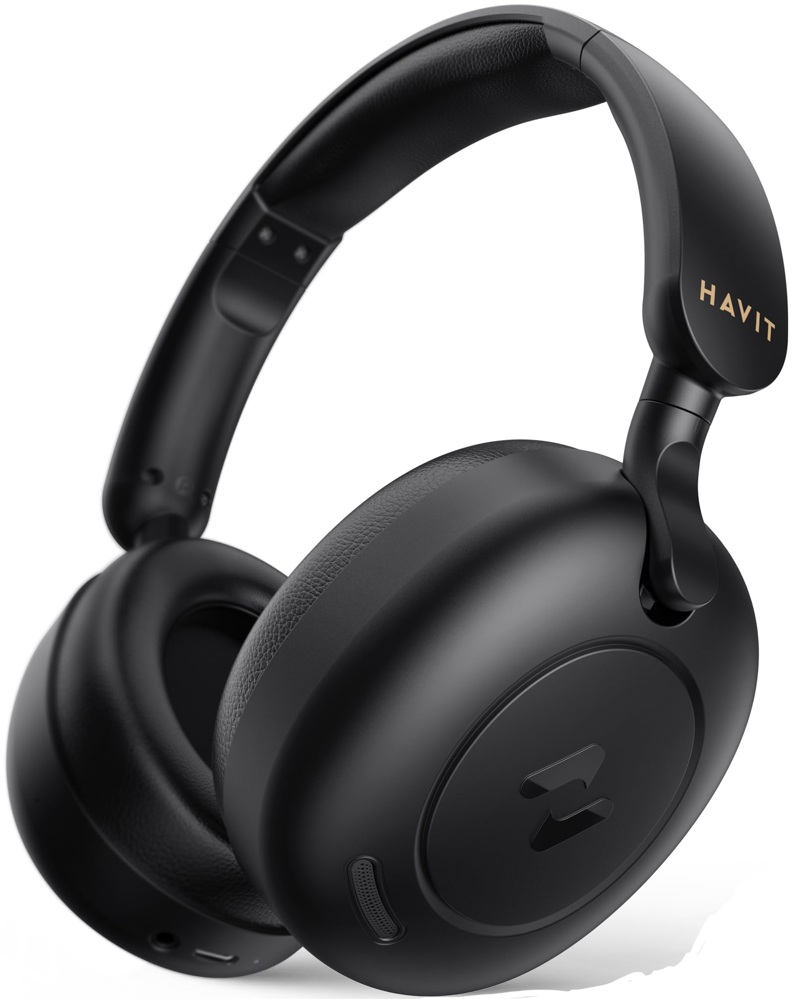 havit H655BT Hybrid Active Noise Cancelling Headphones for Airplane Travel Wireless Over Ear Bluetooth Headphones 76H Playtime Hi-Res Audio Super Bass via App 5 Mic for Noise Cancelling