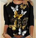 Women's Fashion Printed Long Sleeve Crew Neck T-Shirt