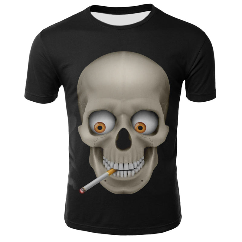 3D Printed Skull Short Sleeve Sports T-Shirt