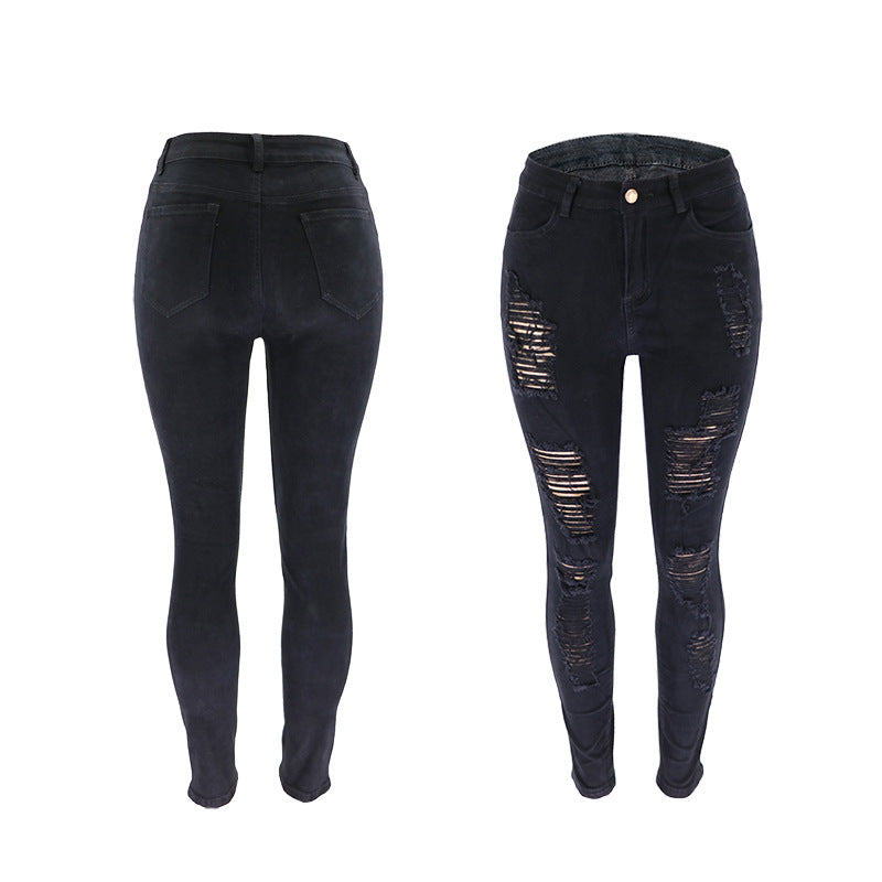 Brown Ripped Skinny Jeans with Distressed Pockets