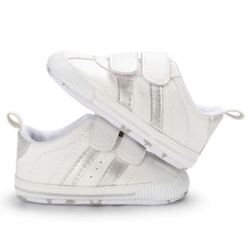 Baby Velcro White Sneakers - Soft Sole Toddler Shoes