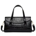 Vintage Crocodile Pattern Leather Messenger Handbag